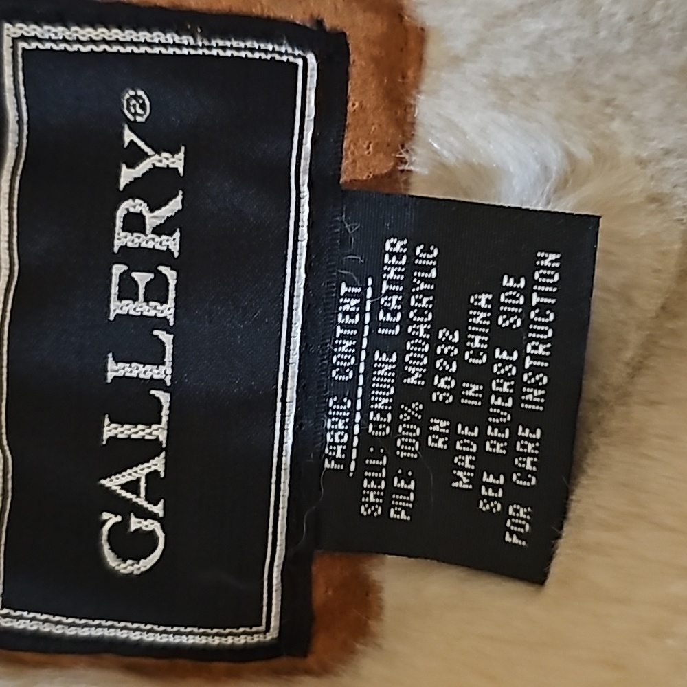 Leather Sherpa Jackets, Womens Large, Camel Color - Picture 12 of 14